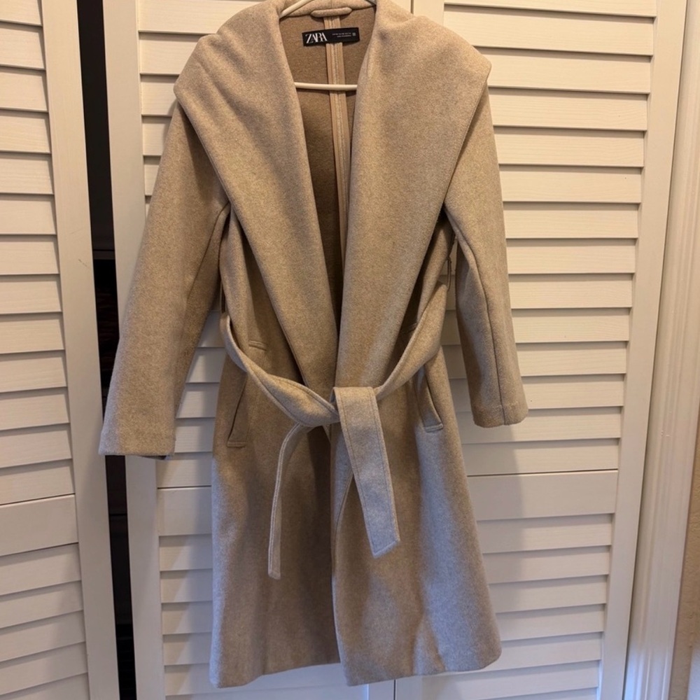 Zara Light Tan Wool Coat